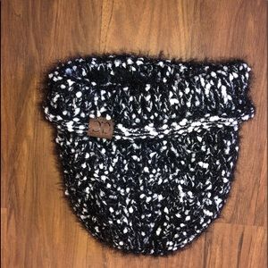 Black and white beanie